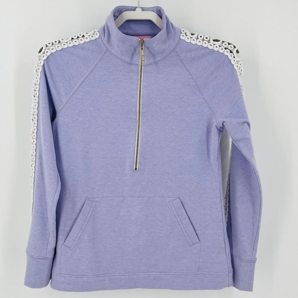 Lilly Pulitzer Skipper Popover Size XS Lilac Verbena Half Zip Purple